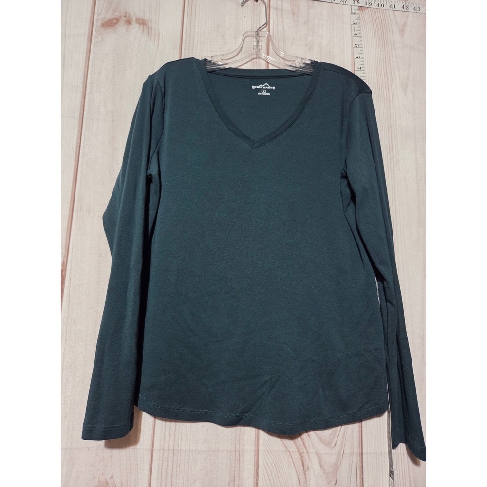 Eddie Bauer Large Women's Long Sleeve V Neck Top T Shirt Casual Tee